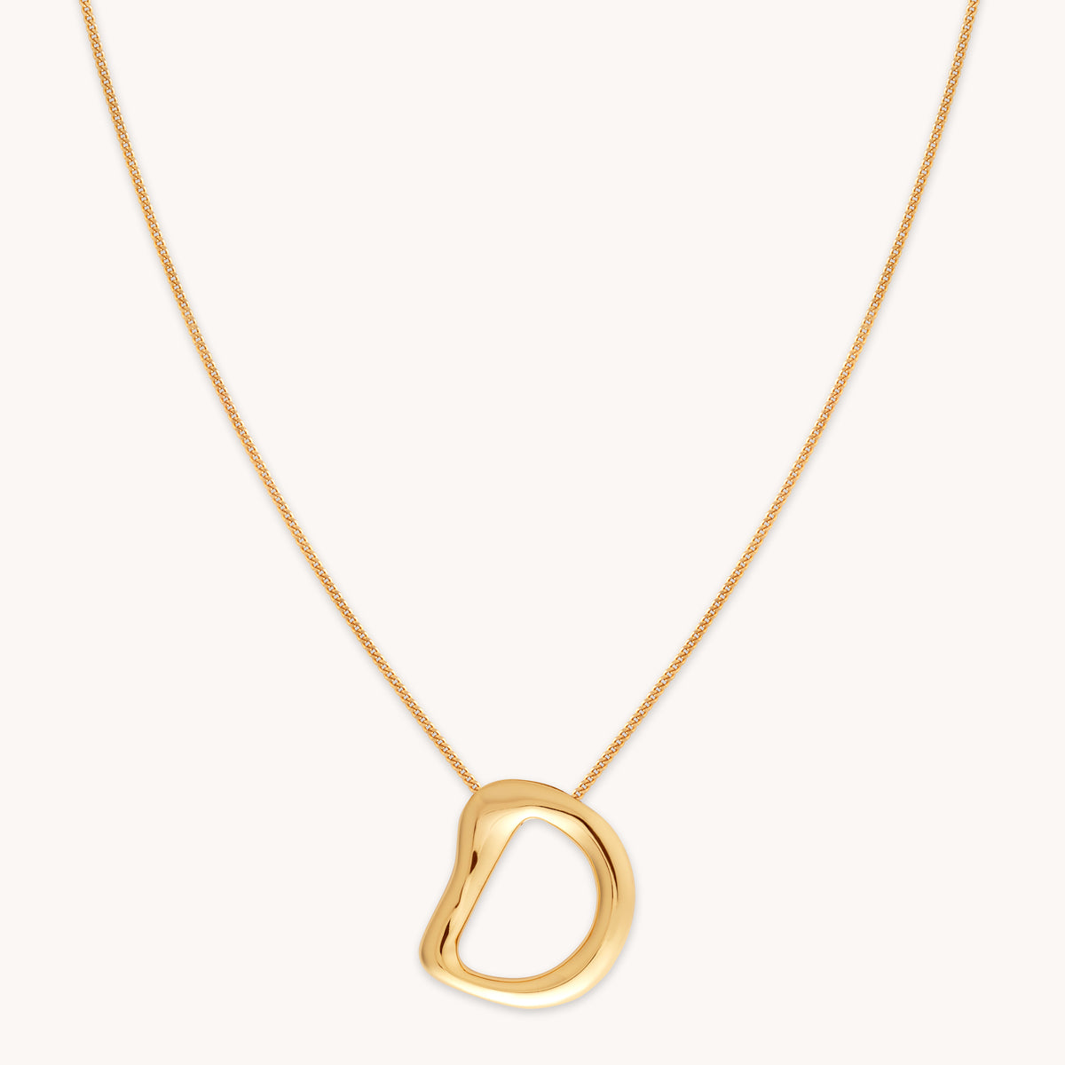 18k Gold Plated Jewellery - D Initial Bold Pendant Necklace in Gold - Pendant Necklace - Astrid & Miyu