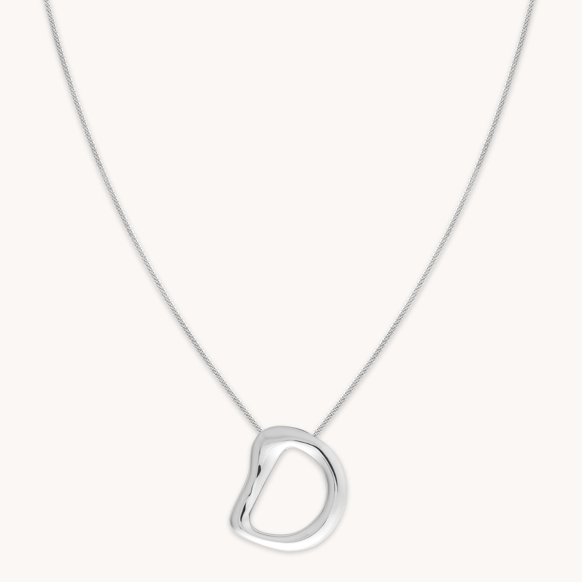 Initial Pendant Necklaces - D Initial Bold Pendant Necklace in Silver - Pendant Necklace - Astrid & Miyu