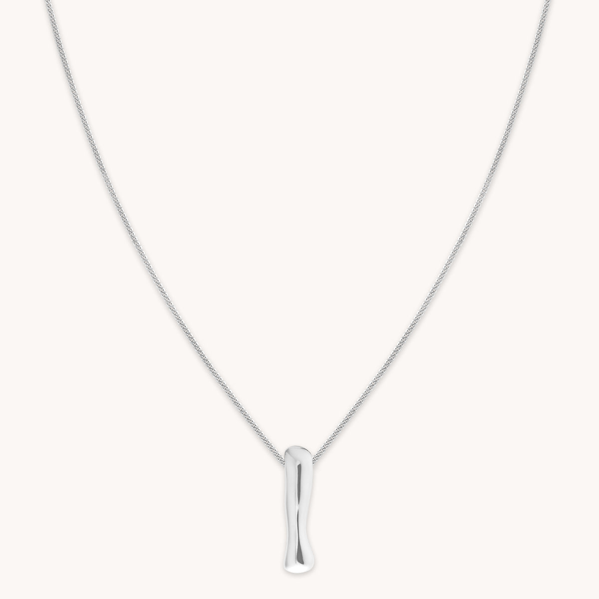 Necklaces & Bracelets - I Initial Bold Pendant Necklace in Silver - Pendant Necklace - Astrid & Miyu
