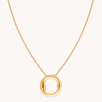 18k Gold Plated Jewellery - O Initial Bold Pendant Necklace in Gold - Pendant Necklace - Astrid & Miyu