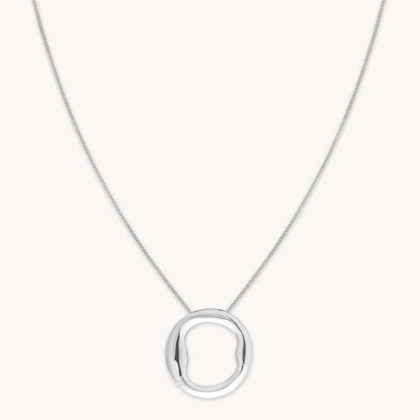 Necklaces & Bracelets - O Initial Bold Pendant Necklace in Silver - Pendant Necklace - Astrid & Miyu
