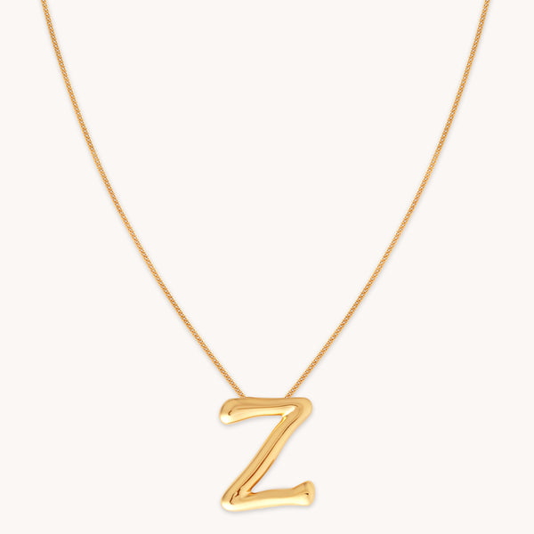 18k Gold Plated Jewellery - Z Initial Bold Pendant Necklace in Gold - Pendant Necklace - Astrid & Miyu