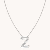 Necklaces & Bracelets - Z Initial Bold Pendant Necklace in Silver - Pendant Necklace - Astrid & Miyu