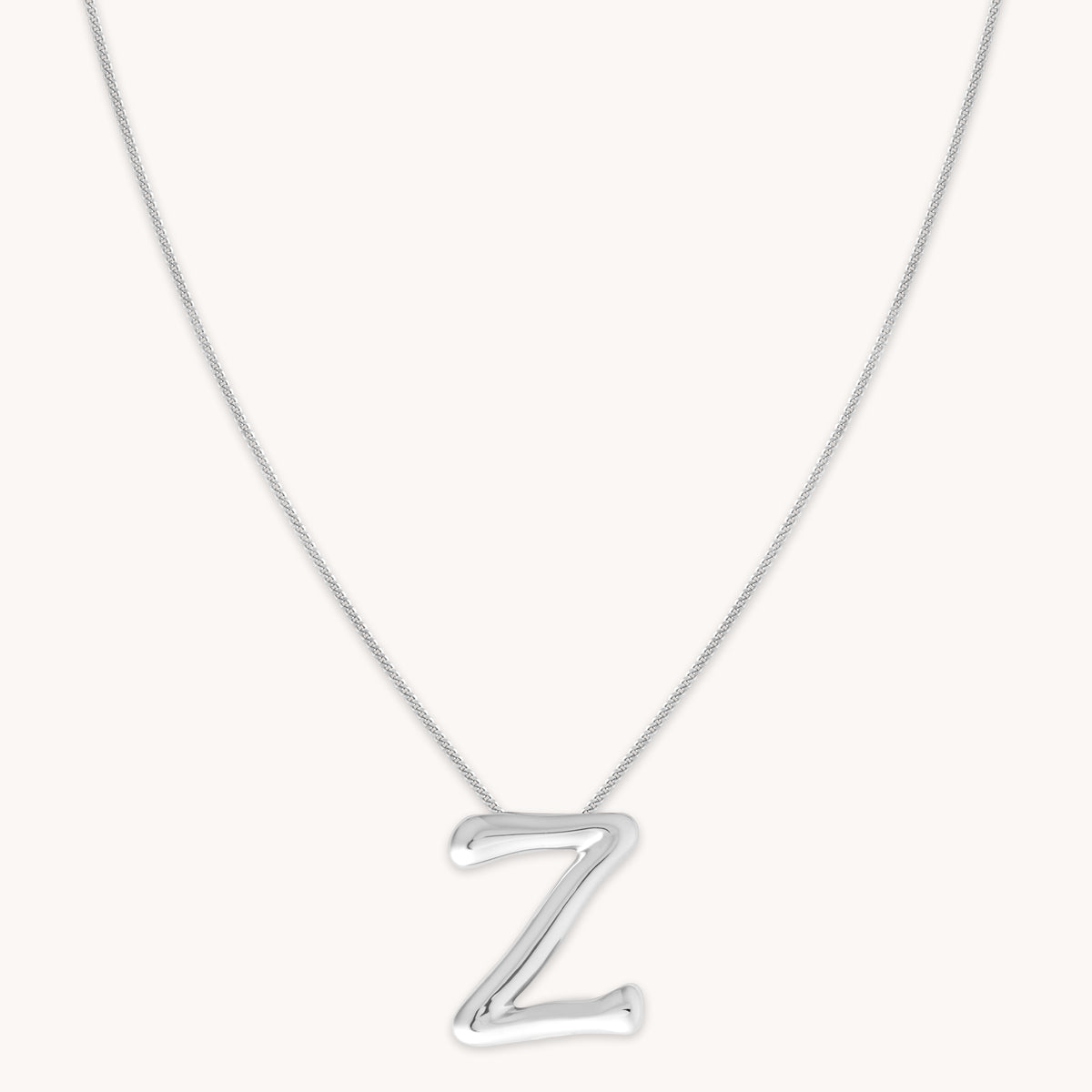 Necklaces & Bracelets - Z Initial Bold Pendant Necklace in Silver - Pendant Necklace - Astrid & Miyu