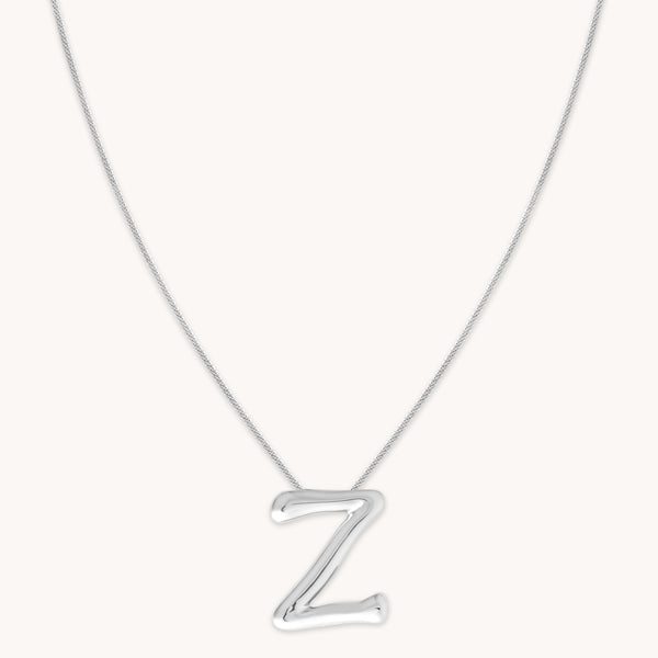 Necklaces & Bracelets - Z Initial Bold Pendant Necklace in Silver - Pendant Necklace - Astrid & Miyu