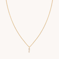 18k Gold Plated Jewellery - I Initial Pavé Pendant Necklace in Gold - Pendant Necklace - Astrid & Miyu