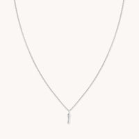 Gemstone Necklaces - I Initial Pavé Pendant Necklace in Silver - Pendant Necklace - Astrid & Miyu