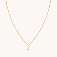 18k Gold Plated Jewellery - J Initial Pavé Pendant Necklace in Gold - Pendant Necklace - Astrid & Miyu
