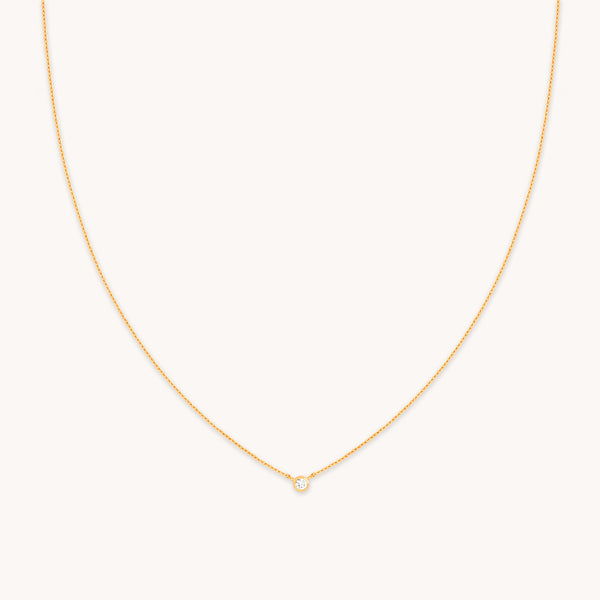 18k Gold Plated Jewellery - Essential Crystal Pendant Necklace in Gold - Necklaces - Astrid & Miyu