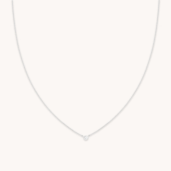 Essential Jewellery Collection - Essential Crystal Pendant Necklace in Silver - Necklaces - Astrid & Miyu