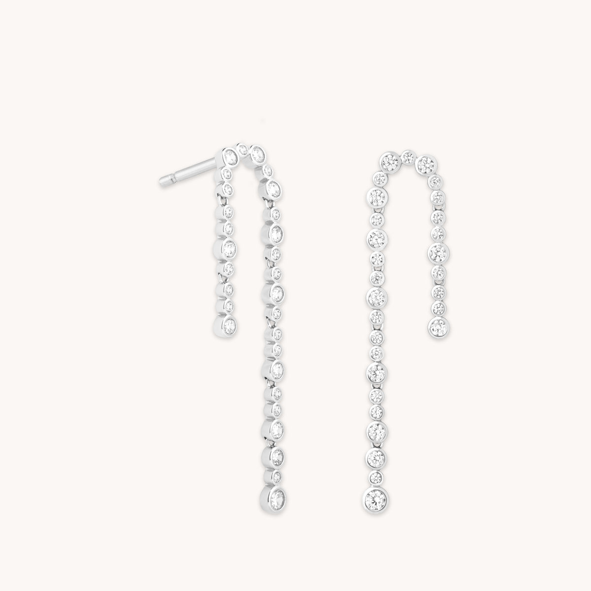 Earrings - Gleam Crystal Drop Studs in Silver - Stud Earrings - Astrid & Miyu