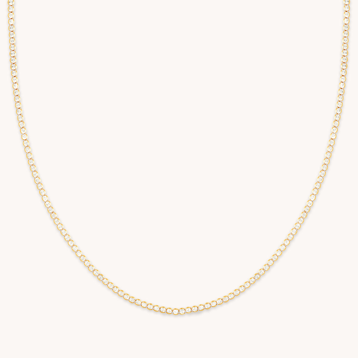 18k Gold Plated Jewellery - Gleam Tennis Chain Necklace in Gold - Chain Necklaces - Astrid & Miyu