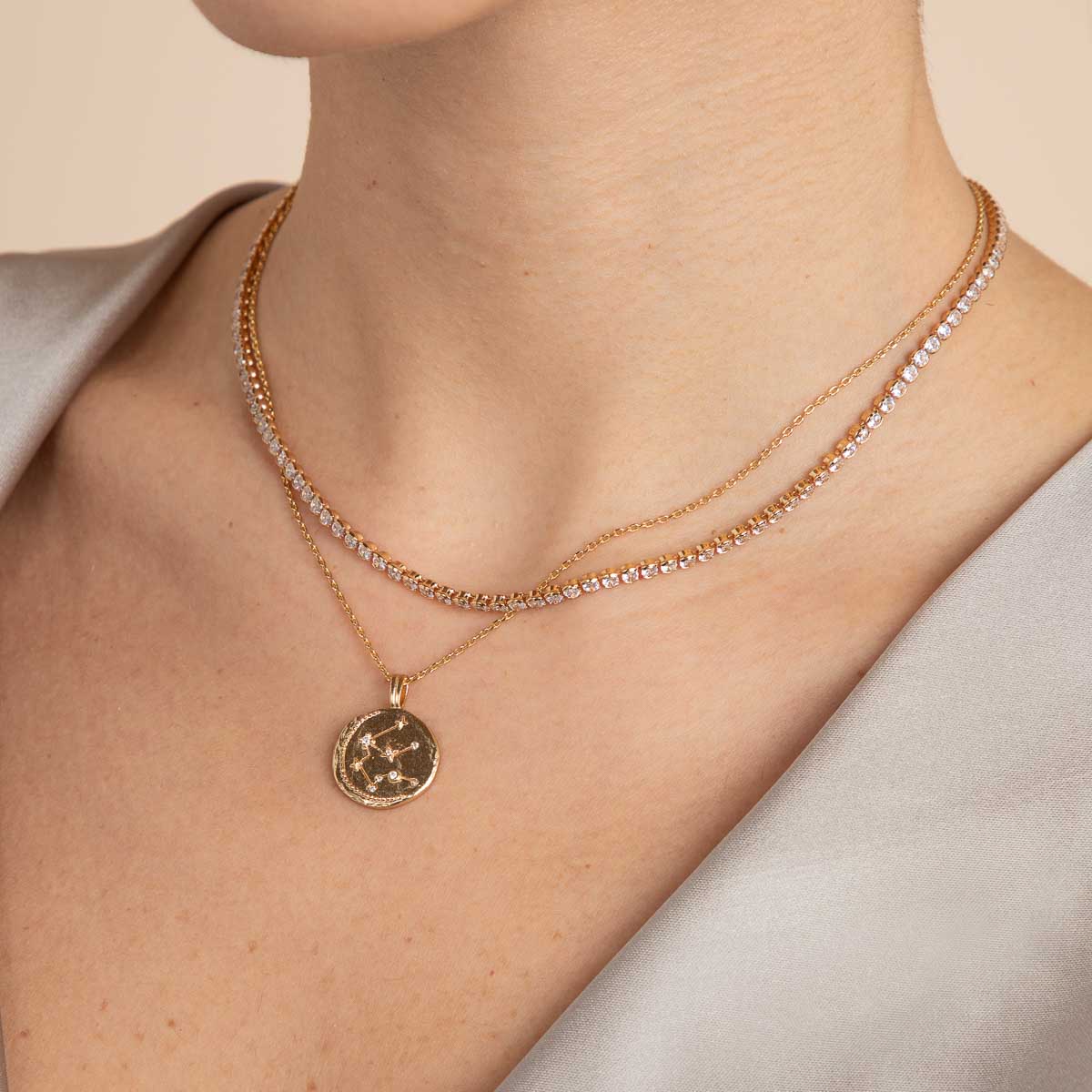 18k Gold Plated Jewellery - Gleam Tennis Chain Necklace in Gold - Chain Necklaces - Astrid & Miyu