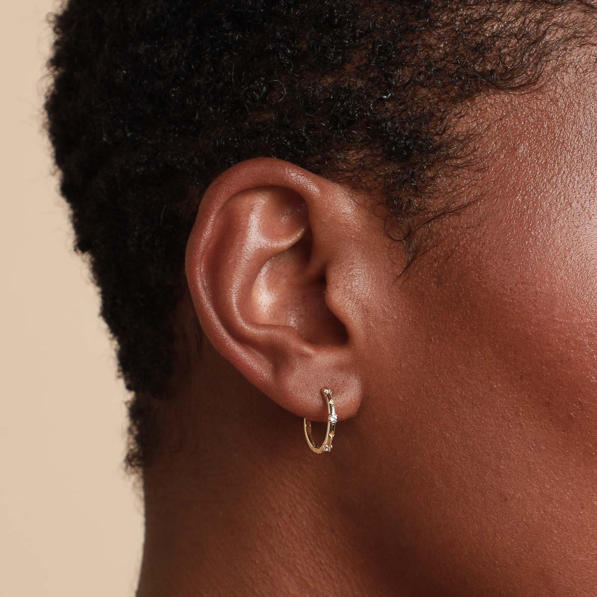 14k Gold Opal & Topaz - Cosmic Star Topaz Hoops in Solid Gold - Hoop Earrings - Astrid & Miyu