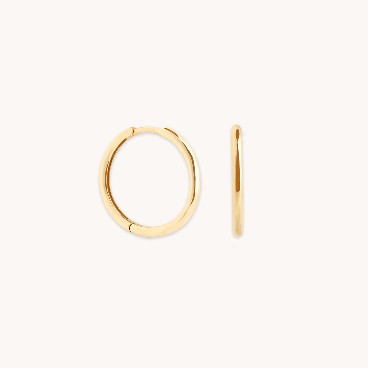 Earrings - Staple Hoops in Solid Gold - Hoop Earrings - Astrid & Miyu