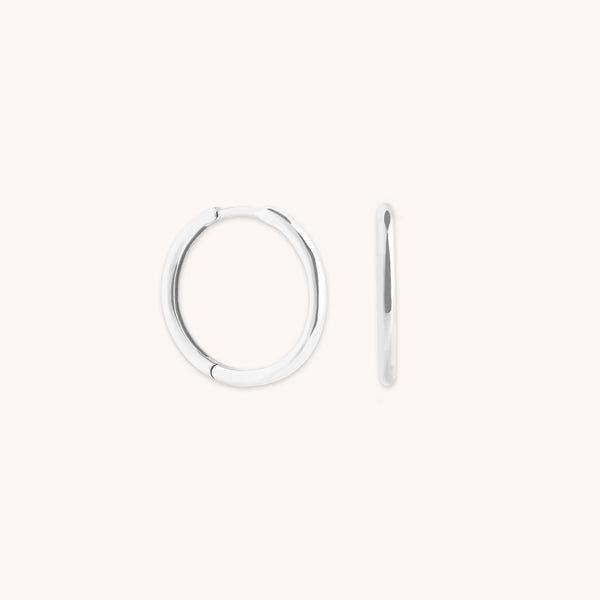 Earrings - Staple Hoops in Solid White Gold - Hoop Earrings - Astrid & Miyu