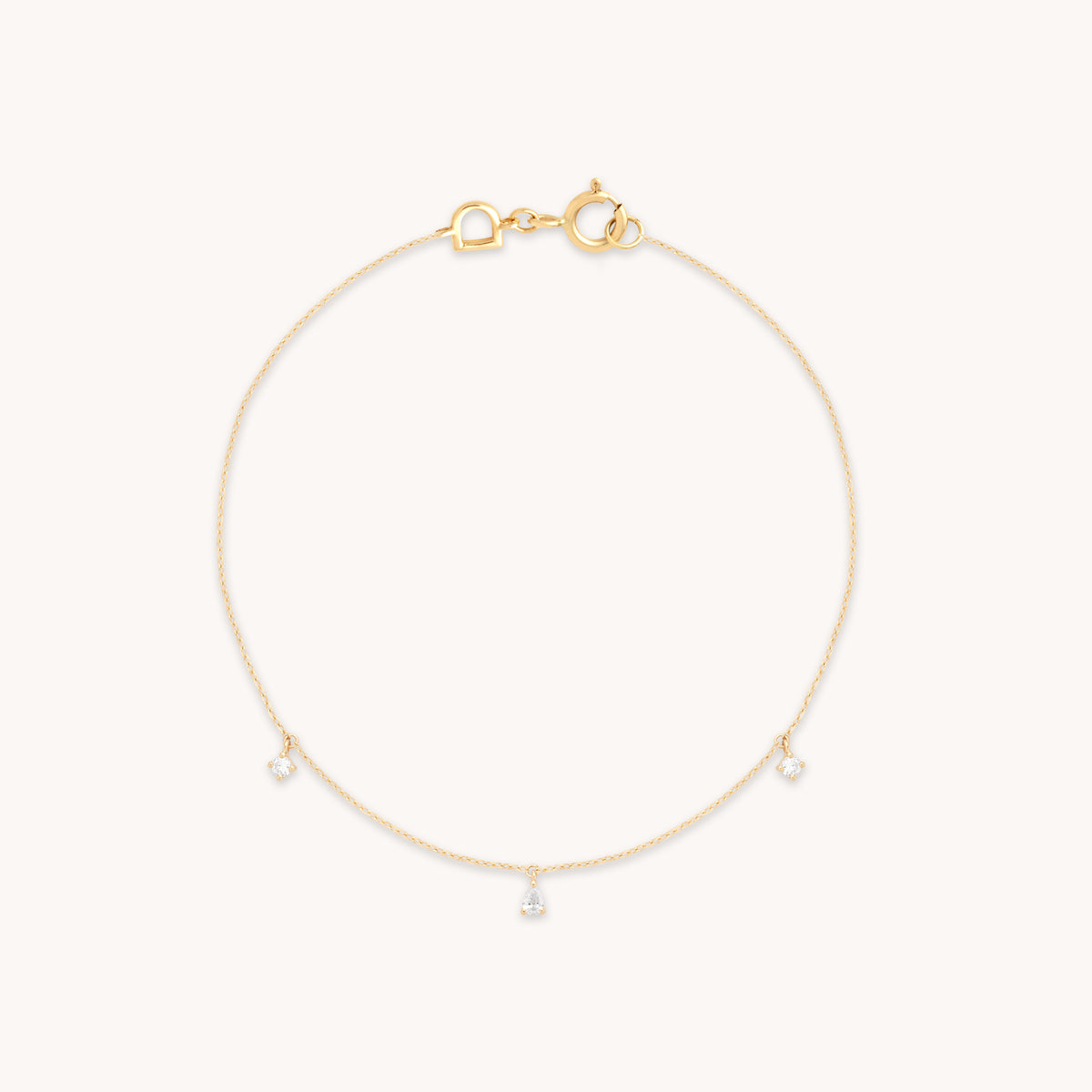 Bracelets - Diamond Charm Bracelet in Solid Gold - Charm Bracelets - Astrid & Miyu