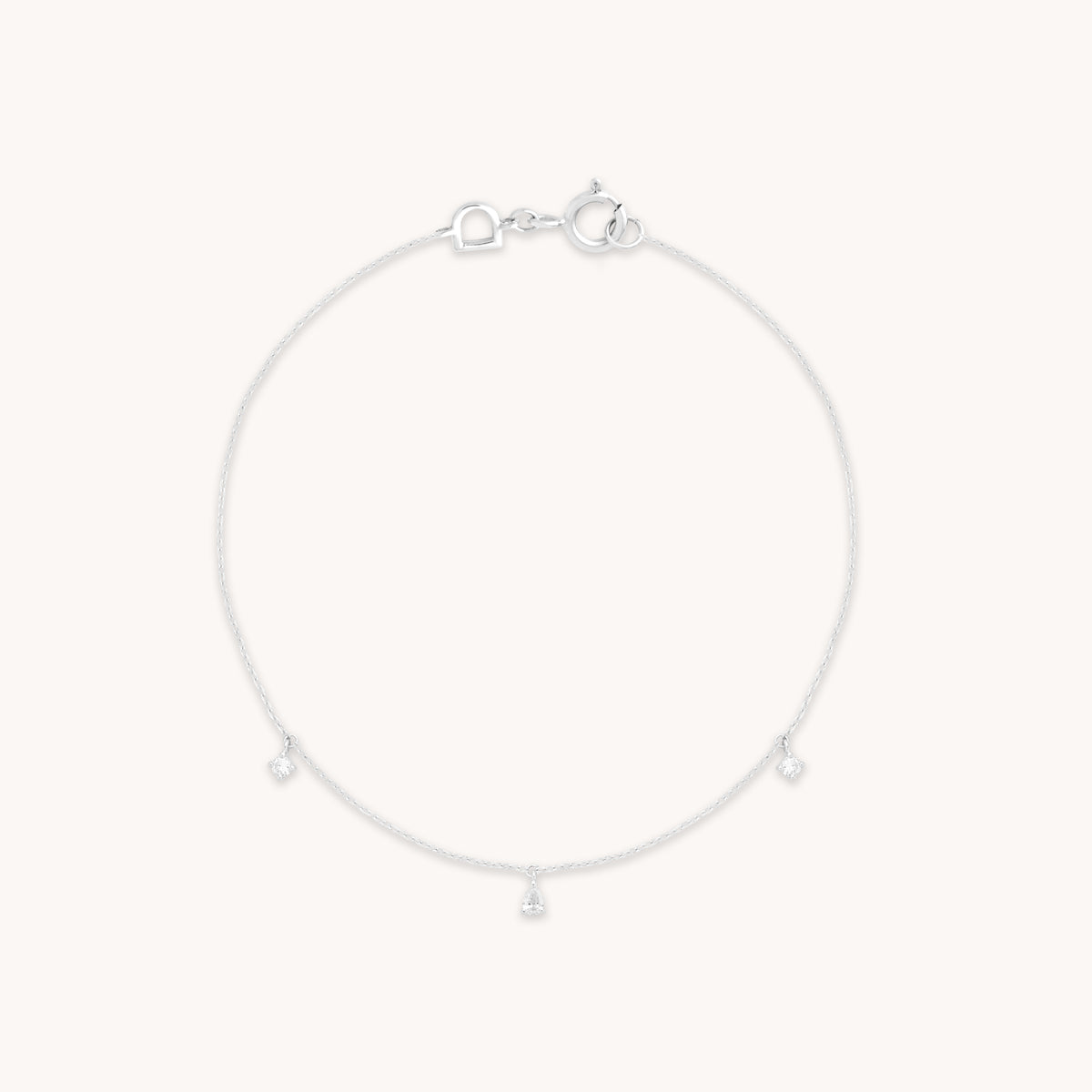 Bracelets - Diamond Charm Bracelet in Solid White Gold - Charm Bracelets - Astrid & Miyu