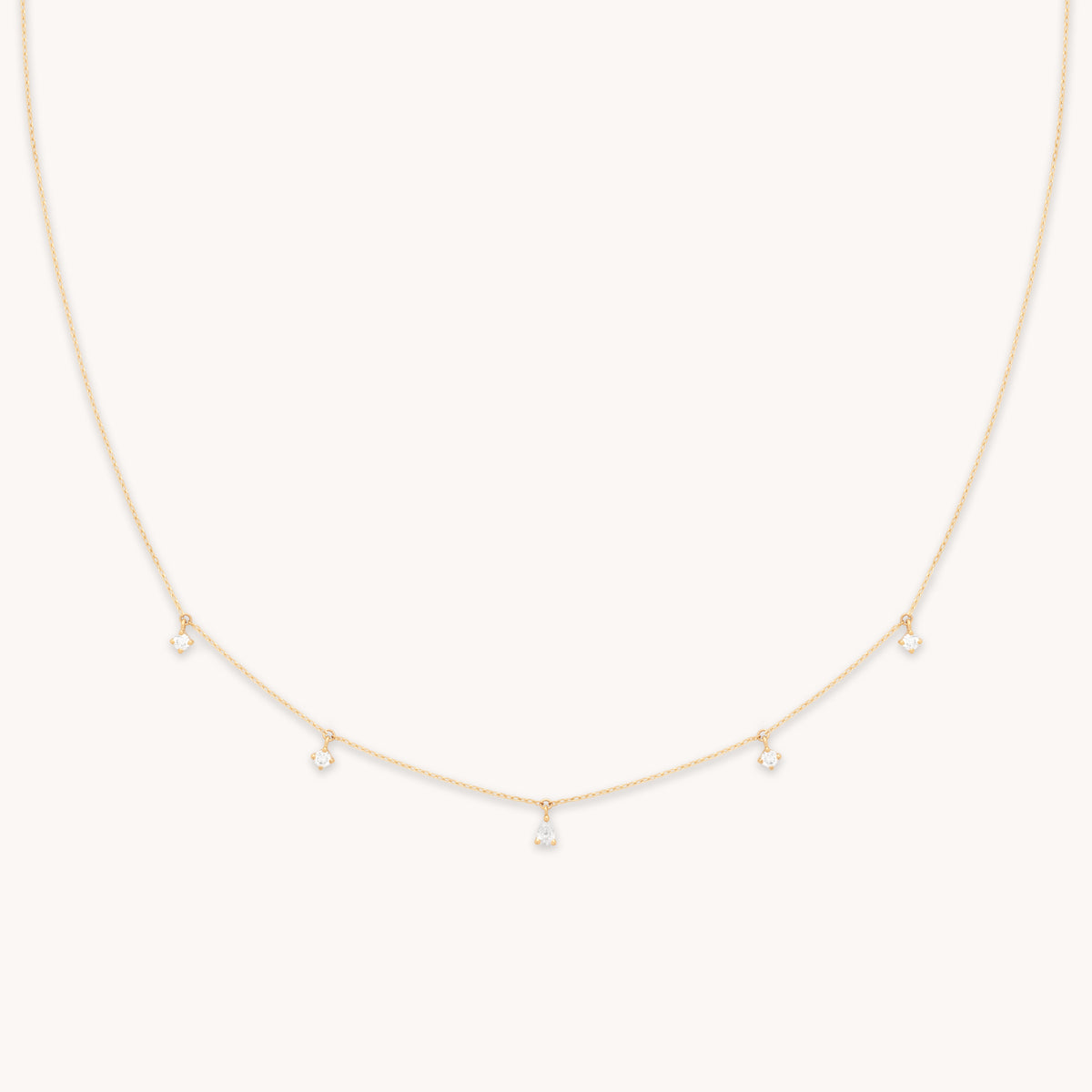 Charm Necklaces - Diamond Charm Necklace in Solid Gold - Charm Necklaces - Astrid & Miyu
