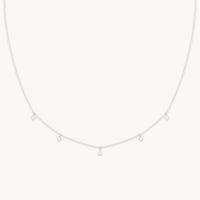 Charm Necklaces - Diamond Charm Necklace in Solid White Gold - Charm Necklaces - Astrid & Miyu