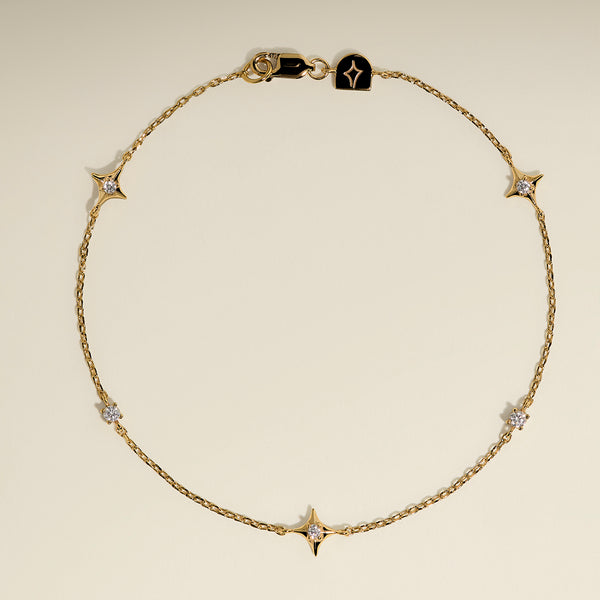 Cosmic Star Charm Bracelet in Gold-Astrid & Miyu