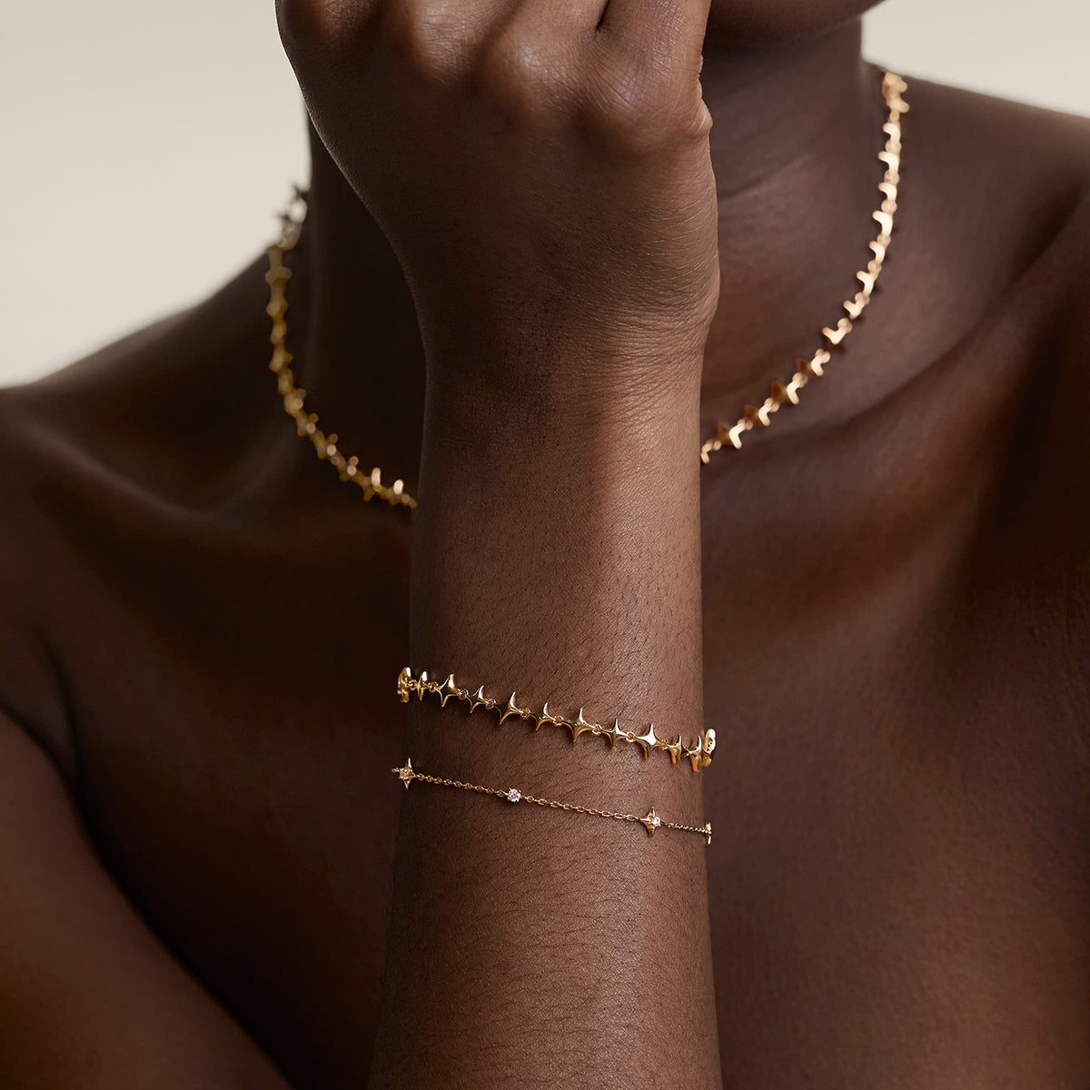 Cosmic Star Charm Bracelet in Gold-Astrid & Miyu