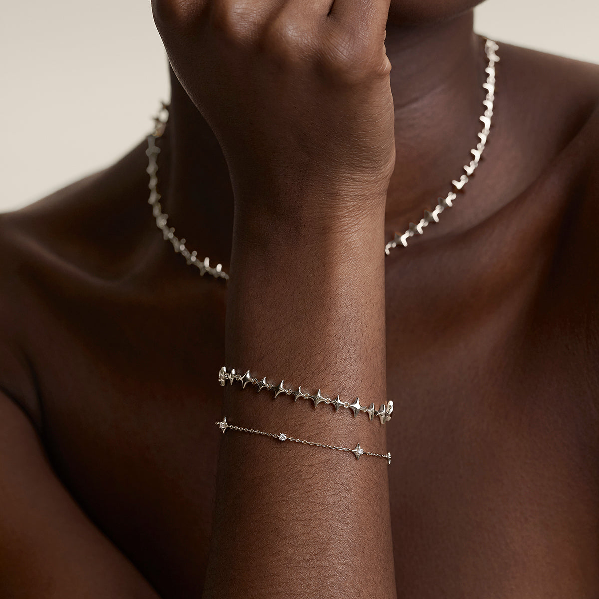 Cosmic Star Charm Bracelet in Silver-Astrid & Miyu