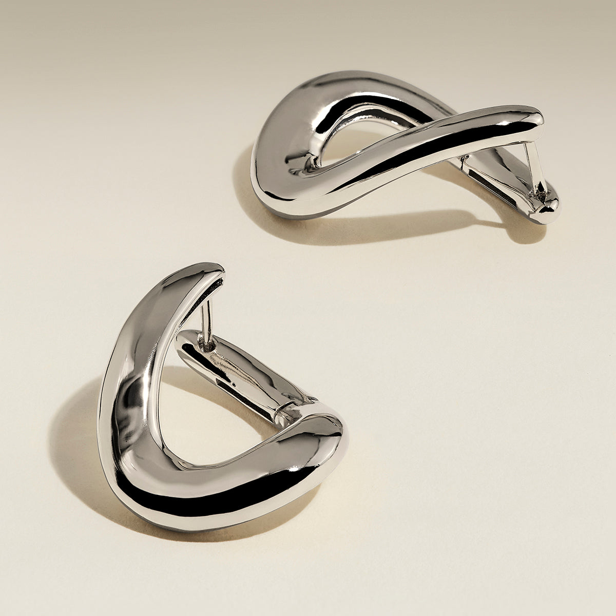 Molten Large Hoops in Silver-Astrid & Miyu