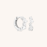 Bridal Jewellery - Crystal Pear Huggies in Silver - Huggies - Astrid & Miyu
