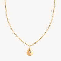 18k Gold Plated Jewellery - Pear Pendant Necklace in Gold - Pendant Necklace - Astrid & Miyu
