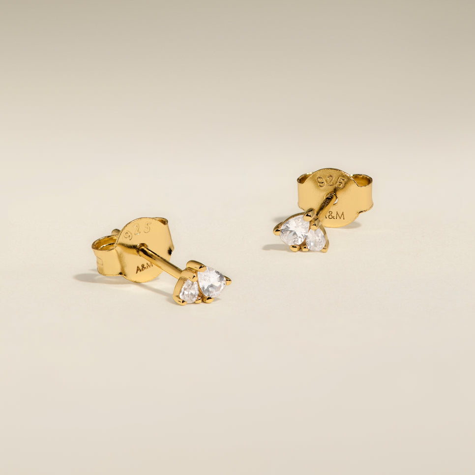 Pear Cluster Stud Earrings in Gold-Astrid & Miyu