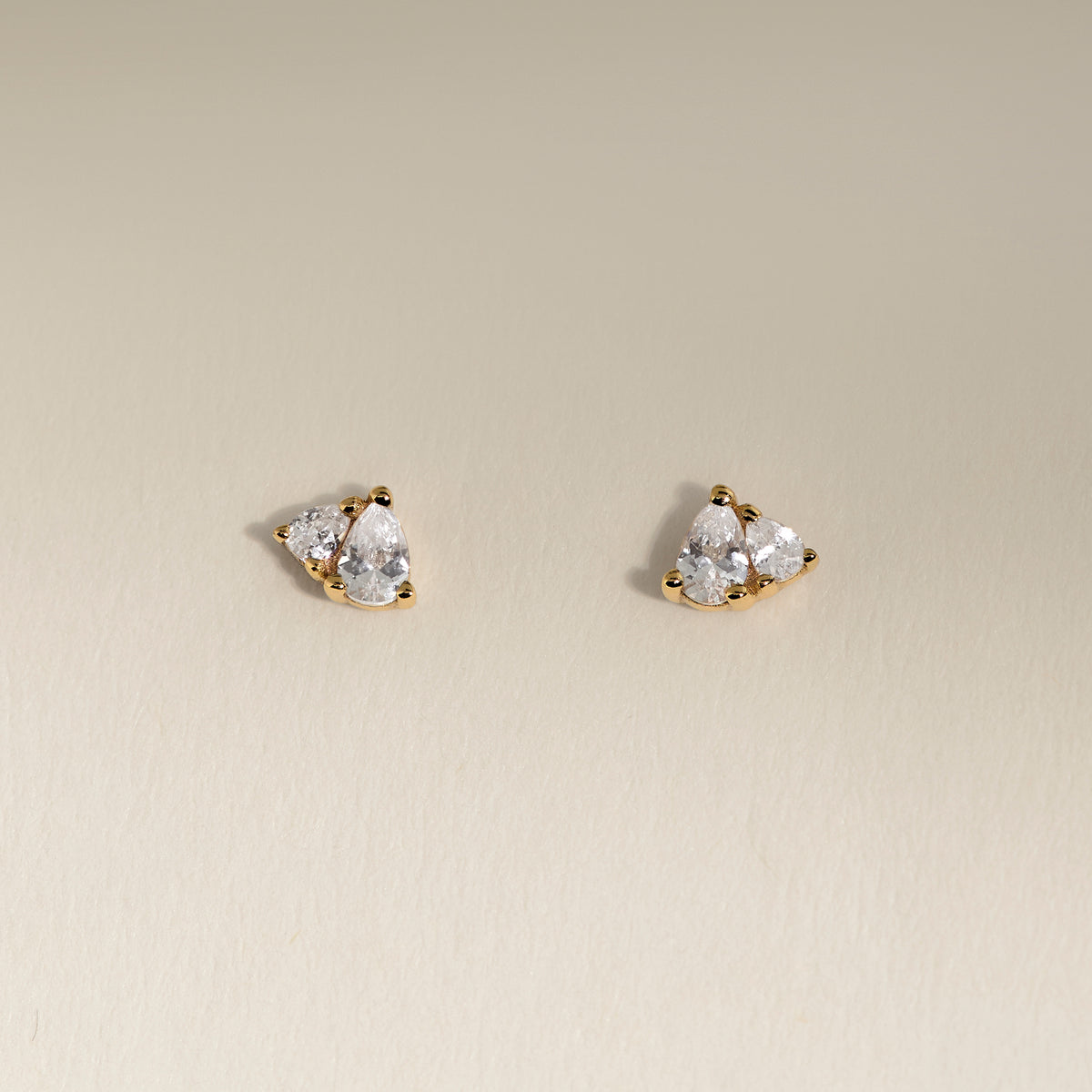 Pear Cluster Stud Earrings in Gold-Astrid & Miyu