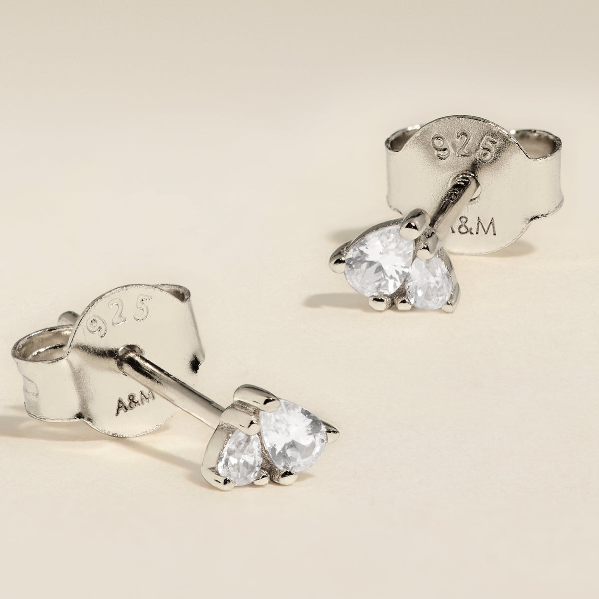 Pear Cluster Stud Earrings in Silver-Astrid & Miyu