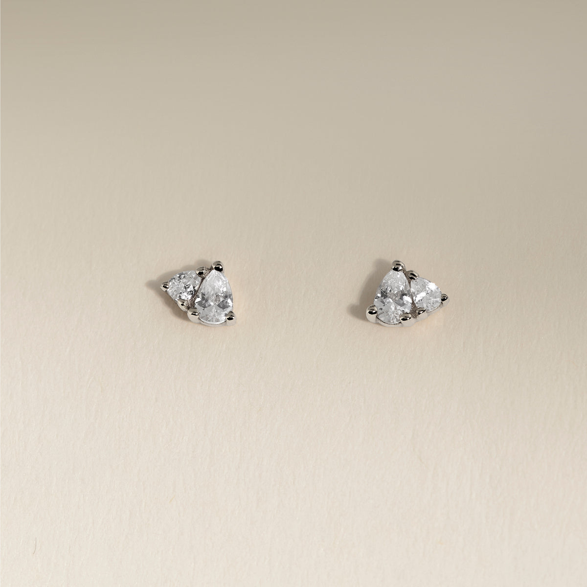 Pear Cluster Stud Earrings in Silver-Astrid & Miyu