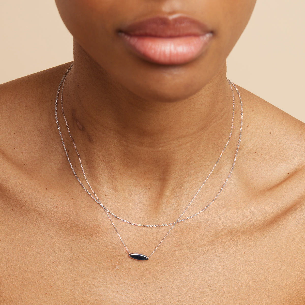 Bridal Jewellery - ID Pendant Necklace in Solid White Gold - Pendant Necklace - Astrid & Miyu