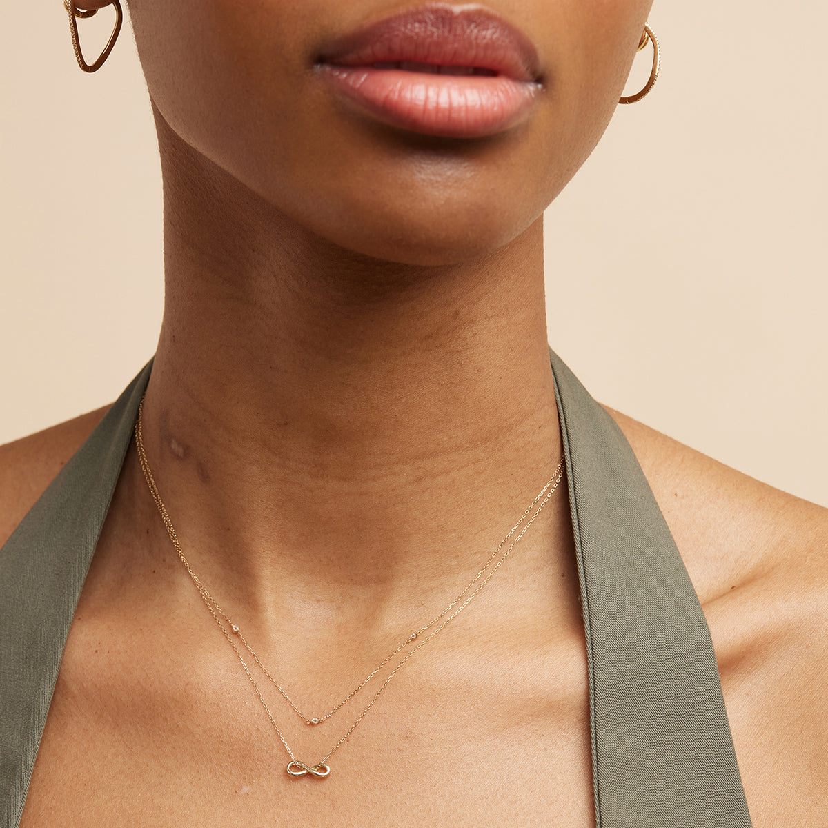 Bridal Jewellery - Infinite Pendant Necklace in Solid Gold - Pendant Necklace - Astrid & Miyu