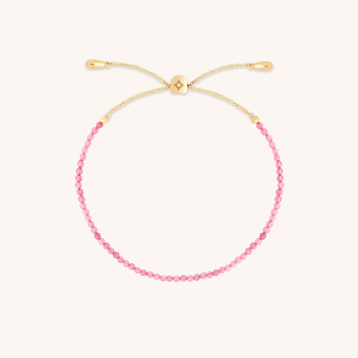 Tourmaline October Beaded Bracelet in Solid Gold-Astrid & Miyu