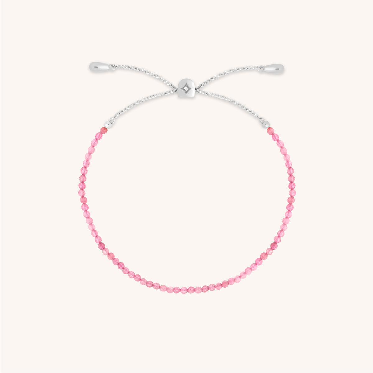 Tourmaline October Beaded Bracelet in Solid White Gold-Astrid & Miyu