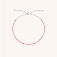 Tourmaline October Beaded Bracelet in Solid White Gold-Astrid & Miyu