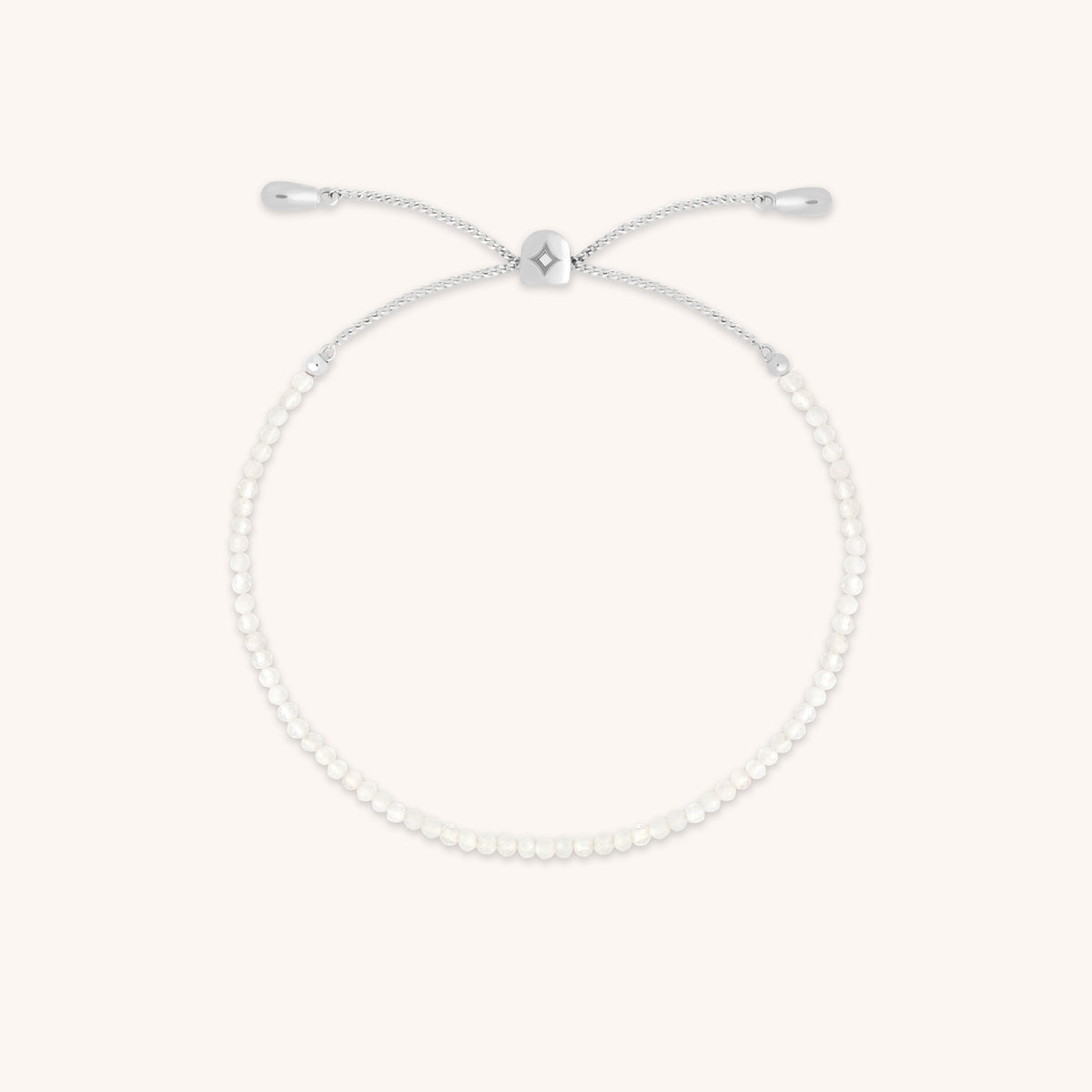 Moonstone June Beaded Birthstone Bracelet in Solid White Gold-Astrid & Miyu