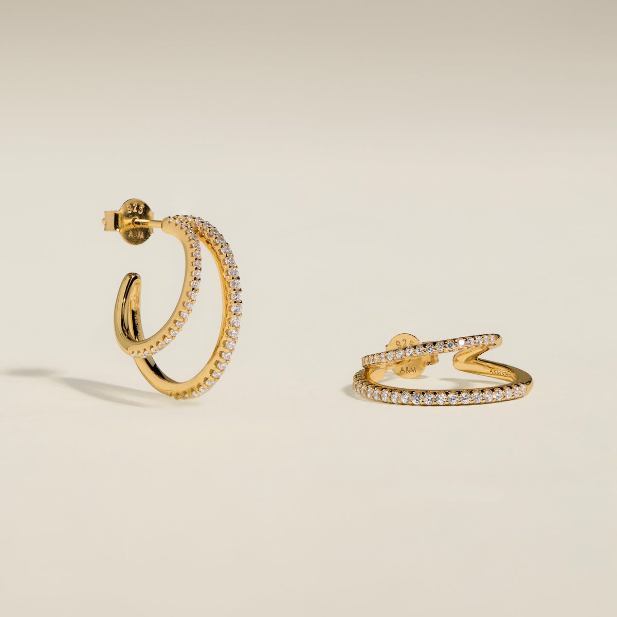 Illusion Crystal Hoops in Gold-Astrid & Miyu