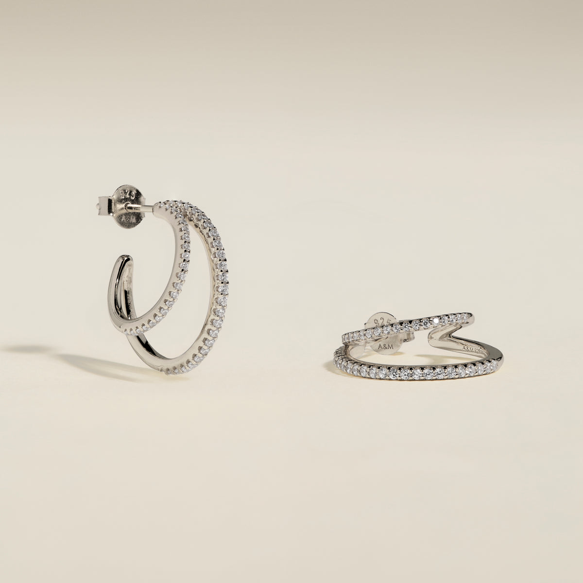 Illusion Crystal Hoops in Silver-Astrid & Miyu