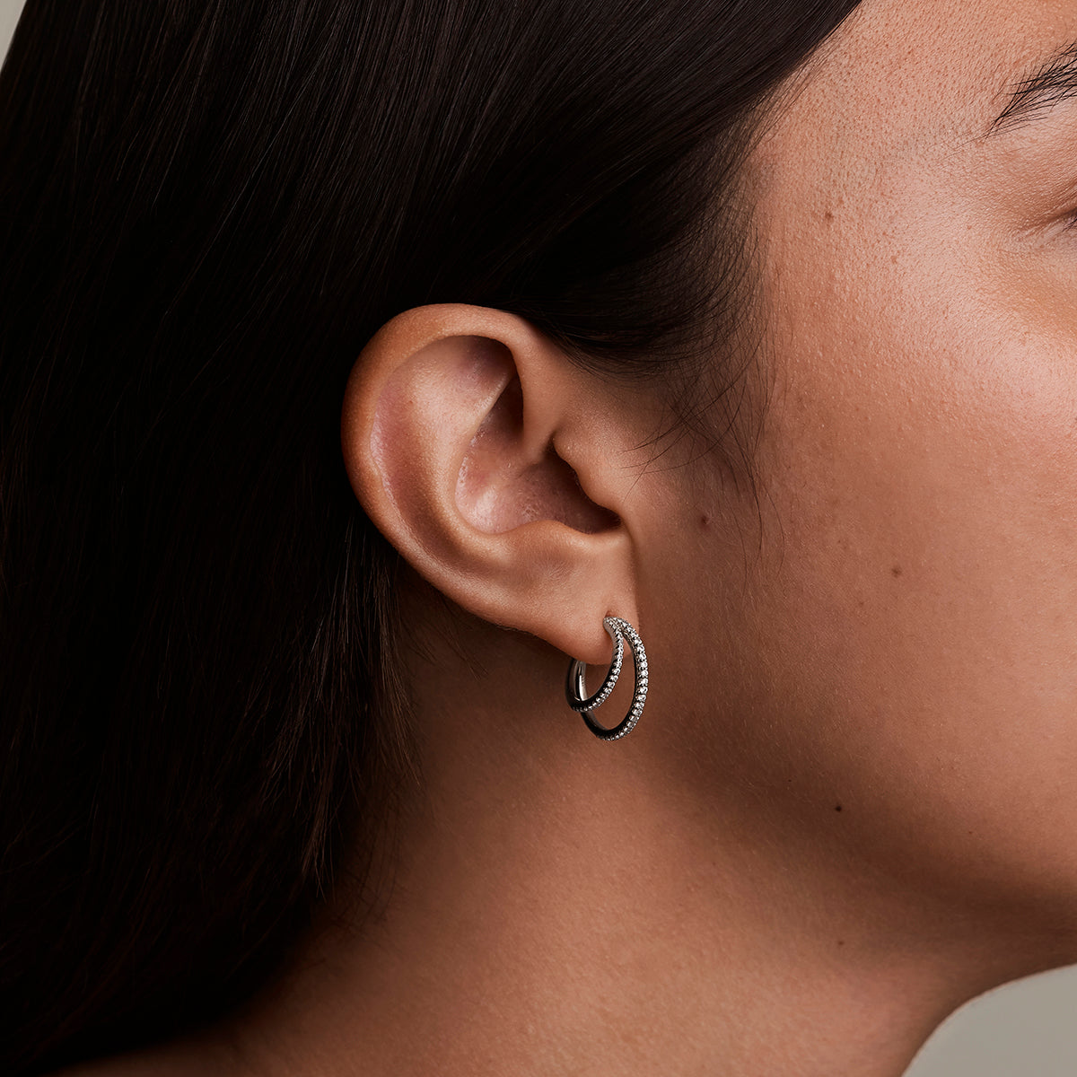Illusion Crystal Hoops in Silver-Astrid & Miyu