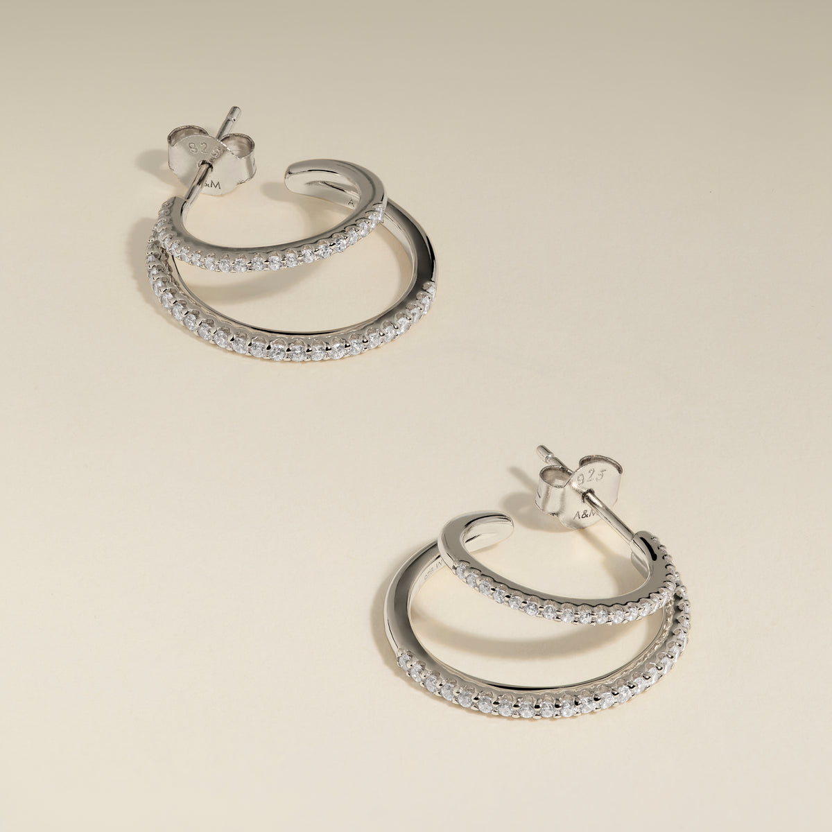 Illusion Crystal Hoops in Silver-Astrid & Miyu