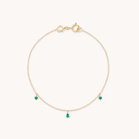Bracelets - Emerald Charm Bracelet in Solid Gold - Charm Bracelets - Astrid & Miyu