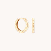 Earrings - Ridged Huggies in Solid Gold - Huggies - Astrid & Miyu