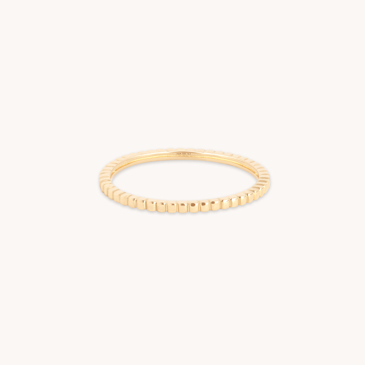 Rings - Ridged Band Ring in Solid Gold - Band Rings - Astrid & Miyu