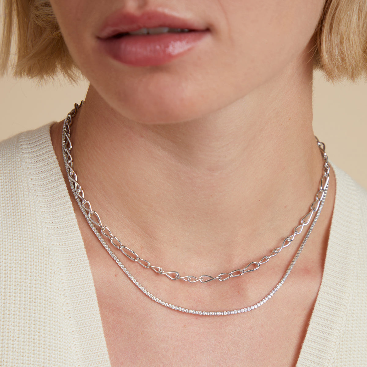 Charm Compatible Necklaces & Bracelets - Infinite Slim Chain Necklace in Silver - Chain Necklace - Astrid & Miyu