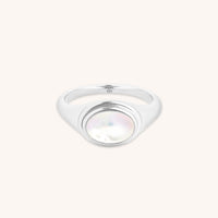 Cocktail Rings - Mother of Pearl Cocktail Ring in Silver - Cocktail Rings - Astrid & Miyu