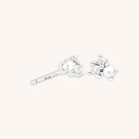 Earrings - Pearl & Crystal Studs in Silver - Stud Earrings - Astrid & Miyu